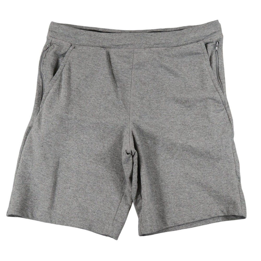 Eddie Bauer Lounge Shorts Mens M Heather Gray Zipper Pockets Casual Loungewear